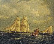 James Edward Buttersworth An armed brig and cutter in the Channel oil painting artist